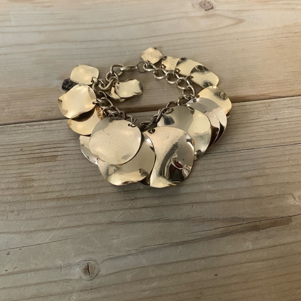 Gold Plated Disc Chain Bracelet
